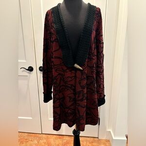 Lee Andersen NEW Chaos Evening Jacket red black print womens M wearable art